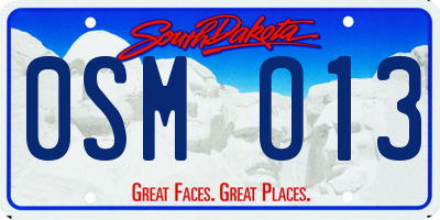SD license plate 0SMO13