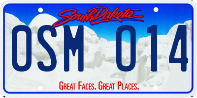 SD license plate 0SMO14