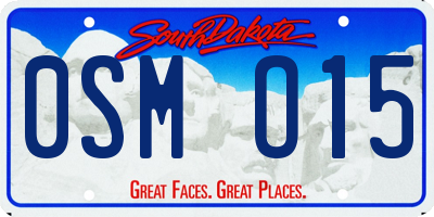 SD license plate 0SMO15