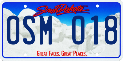 SD license plate 0SMO18