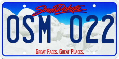 SD license plate 0SMO22