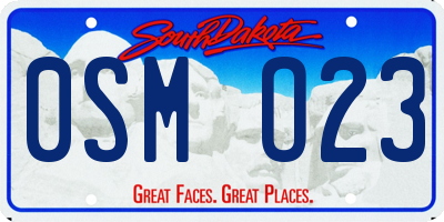 SD license plate 0SMO23