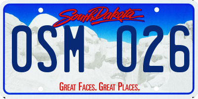 SD license plate 0SMO26