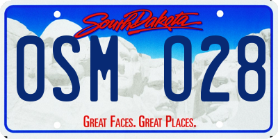 SD license plate 0SMO28