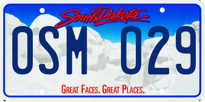 SD license plate 0SMO29