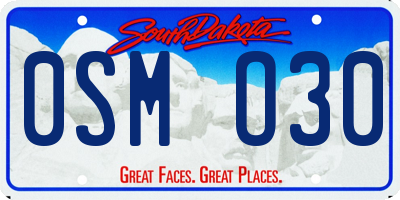 SD license plate 0SMO30