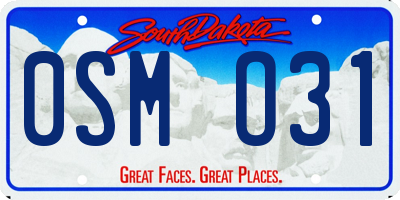 SD license plate 0SMO31