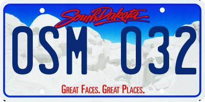 SD license plate 0SMO32