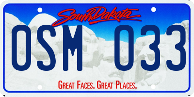 SD license plate 0SMO33