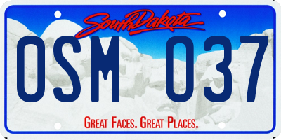 SD license plate 0SMO37