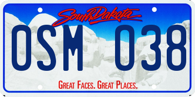 SD license plate 0SMO38