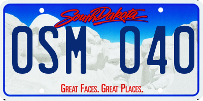 SD license plate 0SMO40