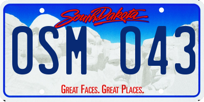 SD license plate 0SMO43