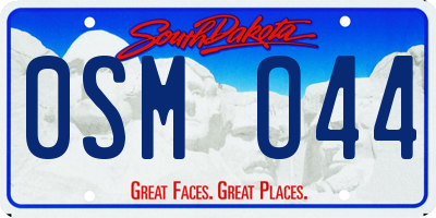 SD license plate 0SMO44