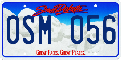 SD license plate 0SMO56