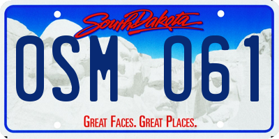 SD license plate 0SMO61
