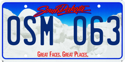 SD license plate 0SMO63
