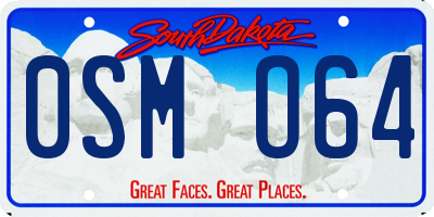 SD license plate 0SMO64