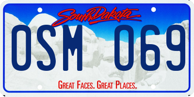 SD license plate 0SMO69