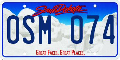 SD license plate 0SMO74