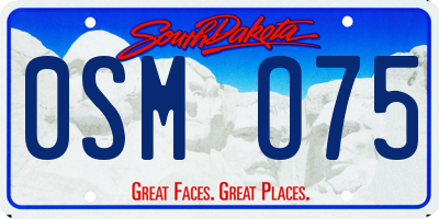 SD license plate 0SMO75