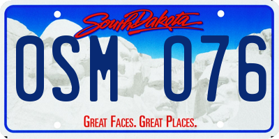 SD license plate 0SMO76