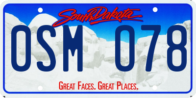SD license plate 0SMO78