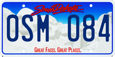 SD license plate 0SMO84