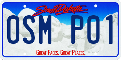 SD license plate 0SMP01