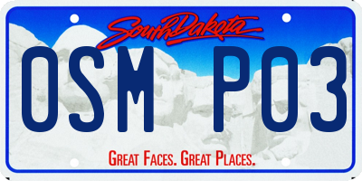 SD license plate 0SMP03