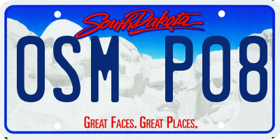 SD license plate 0SMP08