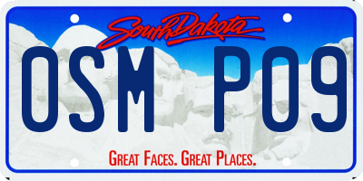 SD license plate 0SMP09