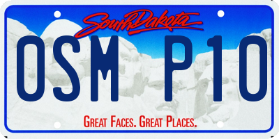 SD license plate 0SMP10
