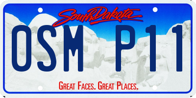 SD license plate 0SMP11