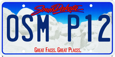 SD license plate 0SMP12