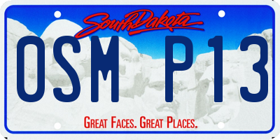 SD license plate 0SMP13