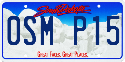 SD license plate 0SMP15