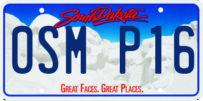 SD license plate 0SMP16