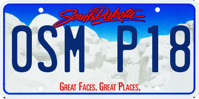 SD license plate 0SMP18