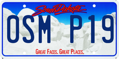 SD license plate 0SMP19