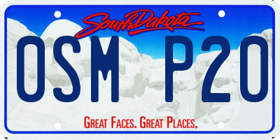 SD license plate 0SMP20