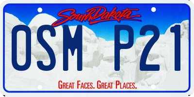 SD license plate 0SMP21