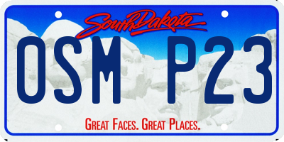 SD license plate 0SMP23