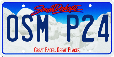 SD license plate 0SMP24