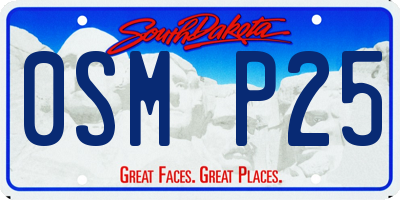 SD license plate 0SMP25