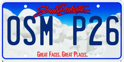 SD license plate 0SMP26