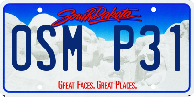 SD license plate 0SMP31