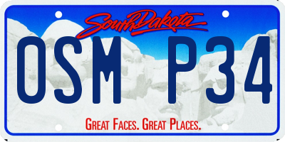 SD license plate 0SMP34