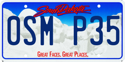 SD license plate 0SMP35
