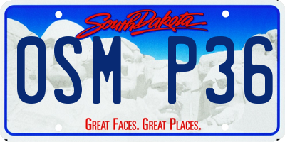 SD license plate 0SMP36